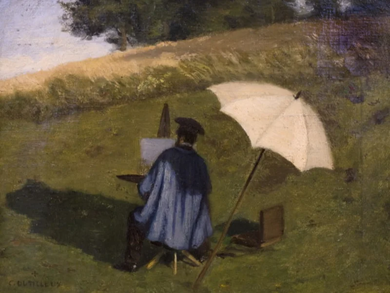 1817-Désiré Dubois - Il pittore Désiré Dubois al lavoro in campagna - Musée des Beaux Arts. Arras